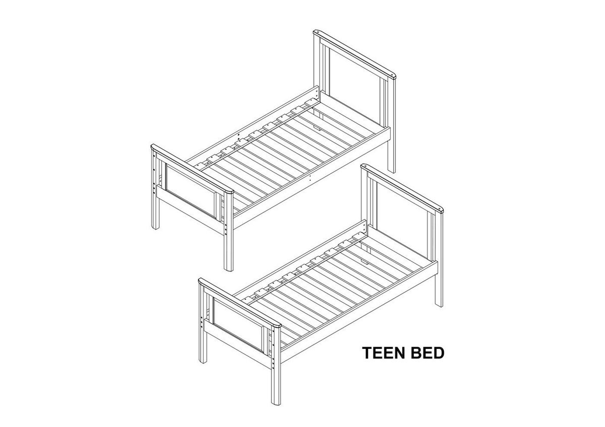 Converts into two individual twin beds