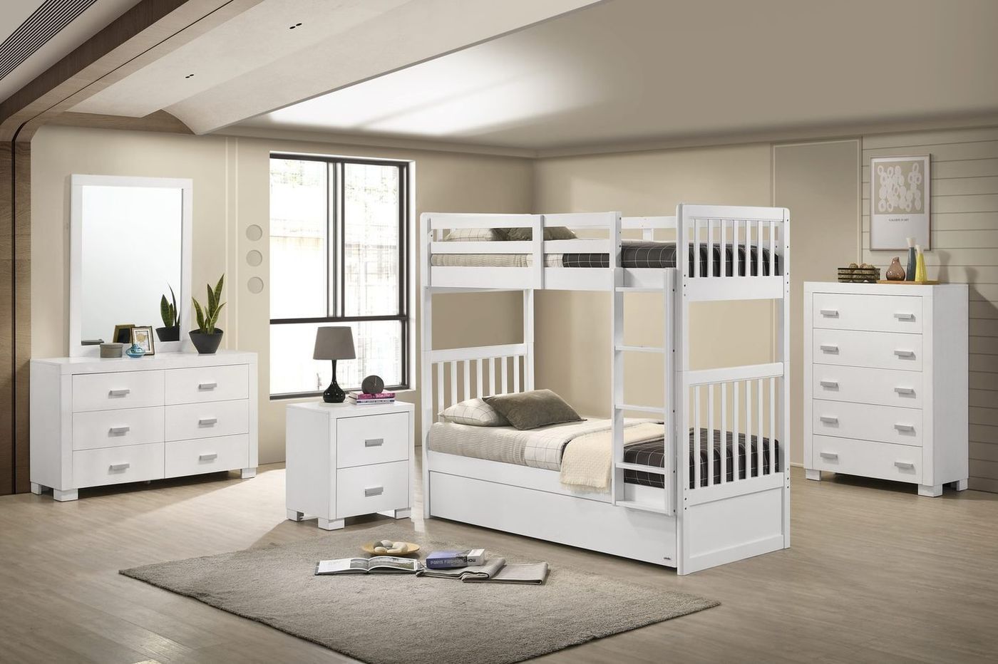 Shown with matching nightstand, chest, and mirror