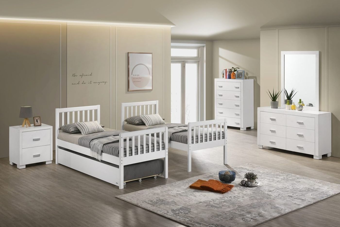 Splits into two individual twin beds