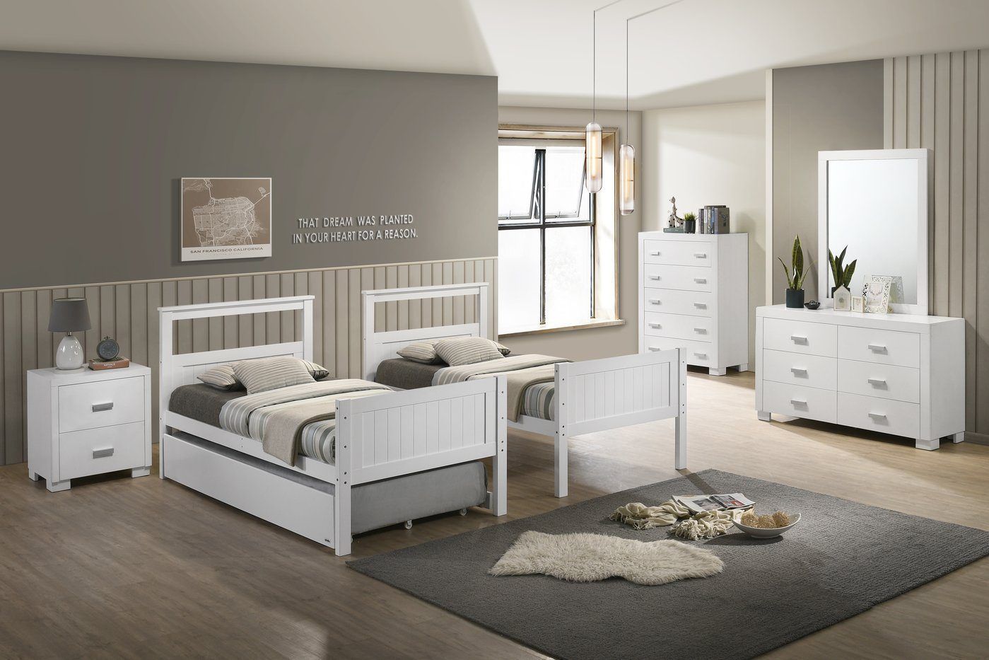 Splits into two individual twin beds
