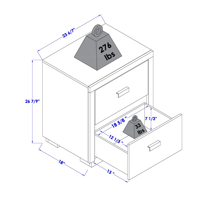Assembled dimensions