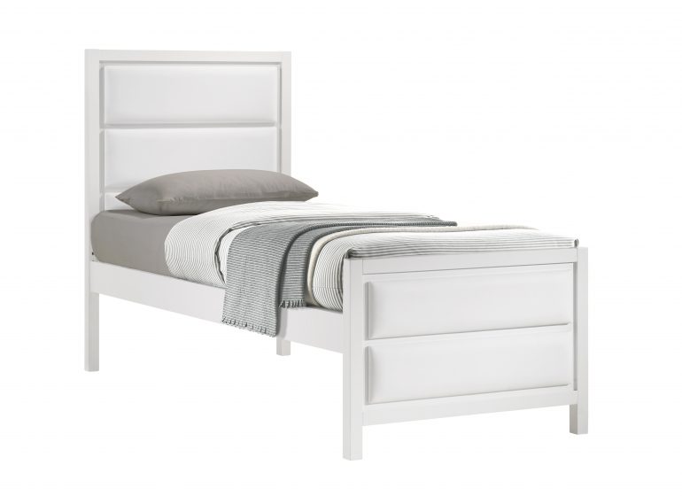 Teen Bed 1947 Padded with White Vinyl